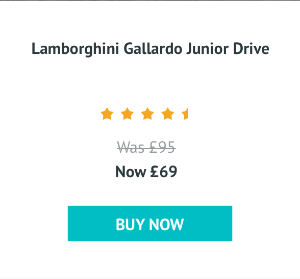 Lamborghini Gallardo Junior Drive Was £95 Now £69
