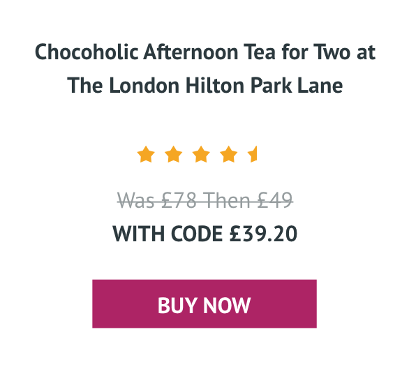 Chocoholic Afternoon Tea for Two at The London Hilton Park Lane - Was £78 With Code £39.20