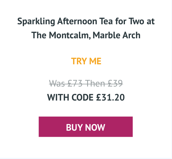 Sparkling Afternoon Tea for Two at The Montcalm, Marble Arch - Was £73 With code £31.20