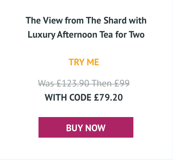 The View from The Shard with Luxury Afternoon Tea for Two - Was £123.90 With code £79.20